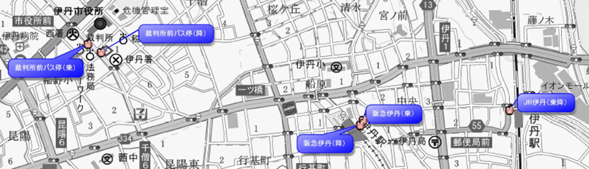 バス乗降場所写真